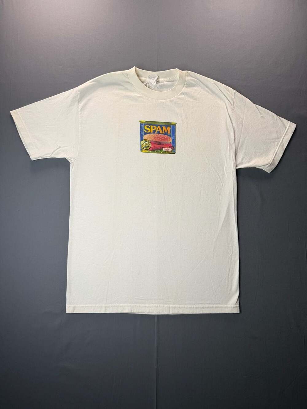 Vintage Spam Graphic T-Shirt Size L White Hormel Foods